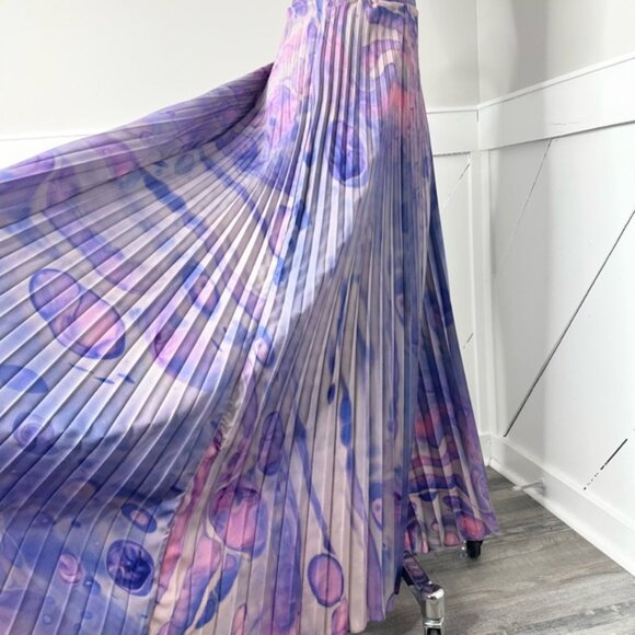 ANTHROPOLOGIE SIDDHARTHA BANSAL PURPLE PLEATED MAXI SKIRTSIZE - 8 - PRELOVED - Picture 7 of 10